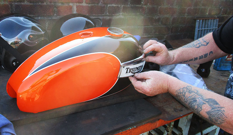 newly painted petrol tank